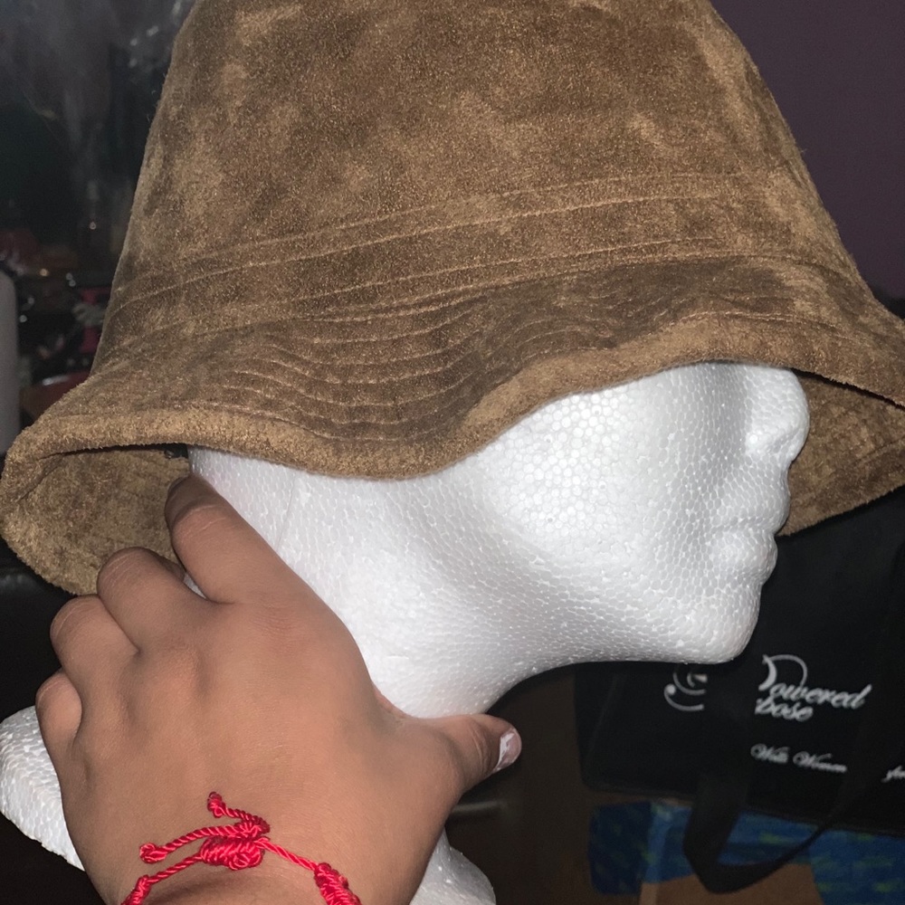 Brown bucket hat